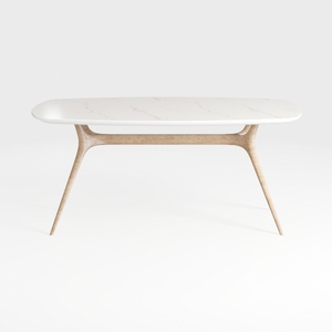 Steve Silver Kinsley Desk with White Marble Veneer