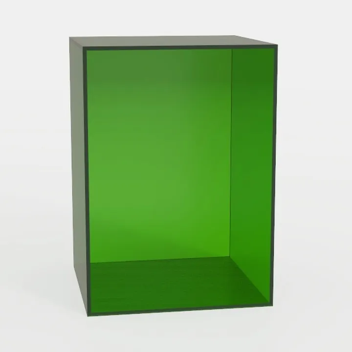 Minimalist Green Acrylic Open Cabinet 3D Model