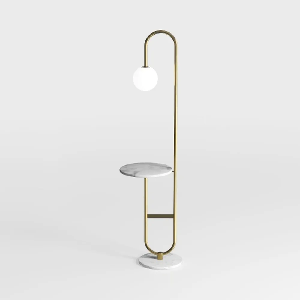 Hsyile KU300272 Arc Floor Lamp with Hanging Drum 