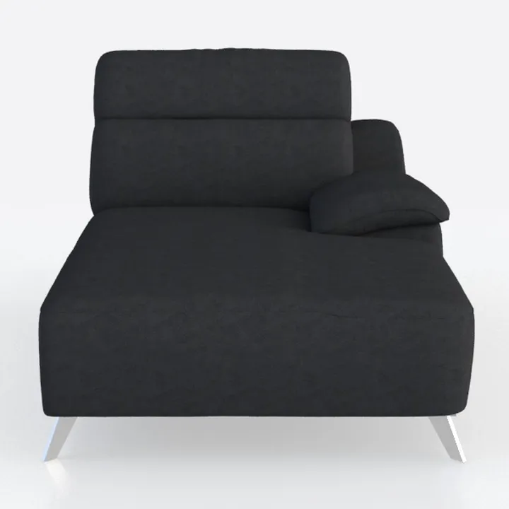 Modern Black Fabric Right Arm Chaise Lounge 3D Model