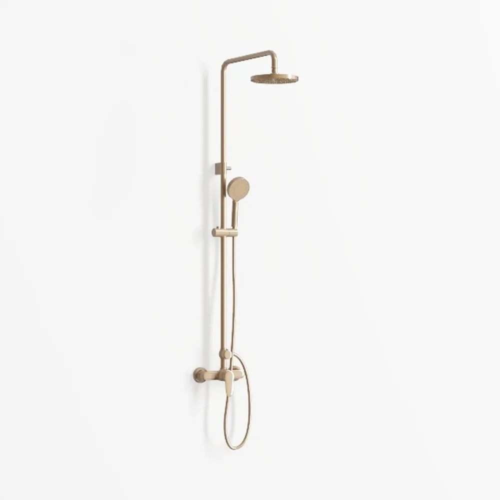 Brushed Gold Shower Combo Set Wall Mounted