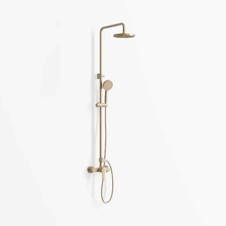 Brushed Gold Shower Combo Set Wall Mounted