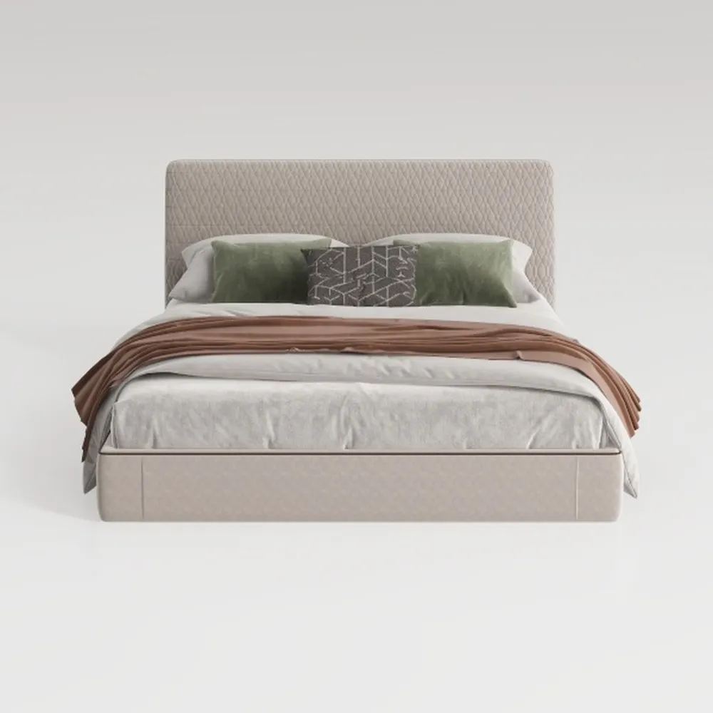 Queen Size Boucle Bed Frame, Upholstered Cloud
