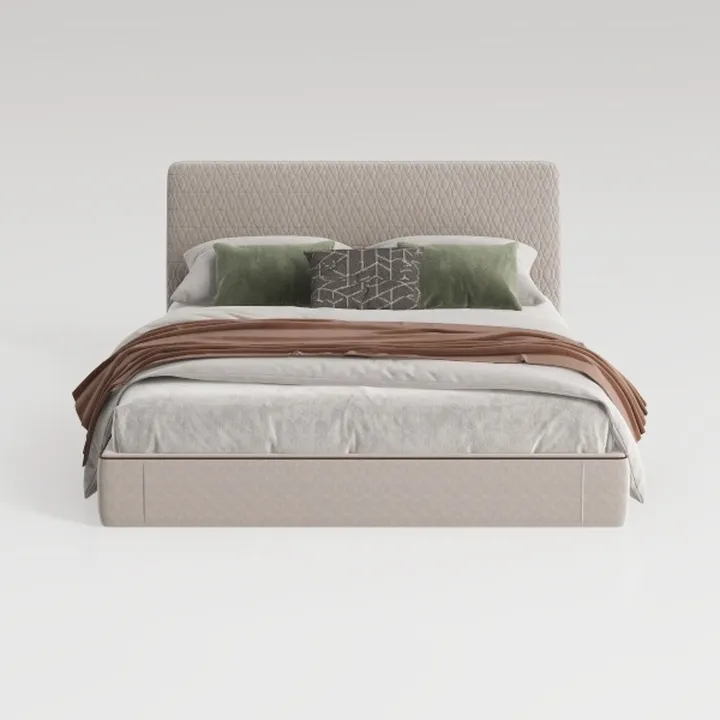 Queen Size Boucle Bed Frame, Upholstered Cloud