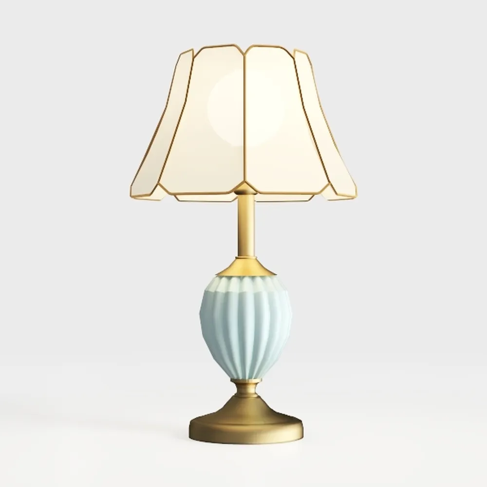 E27 Plug in Table Lamp Fabric Lampshade Ceramic