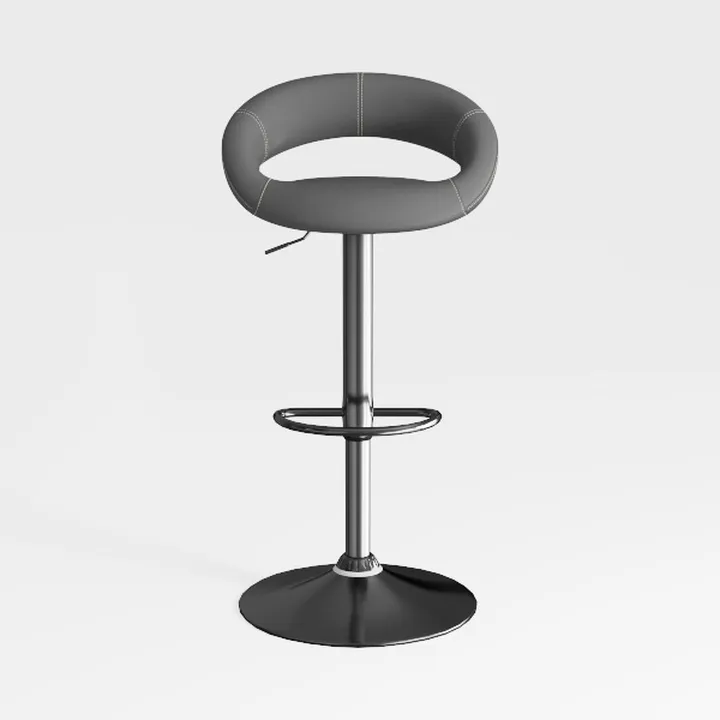 Vinyl Rounded Back Adjustable Height Barstool with
