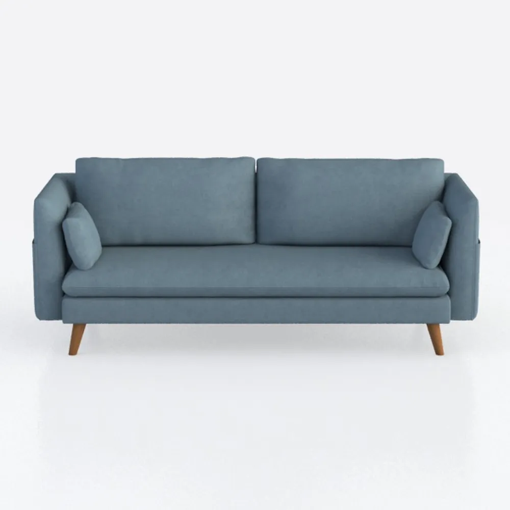 Tbfit 65" W Loveseat Sofa, Velvet Mid Century