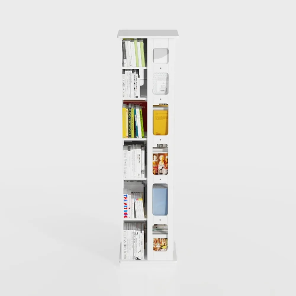 Hestiasko 5 Tier Rotating Bookshelf, 360 Rotating