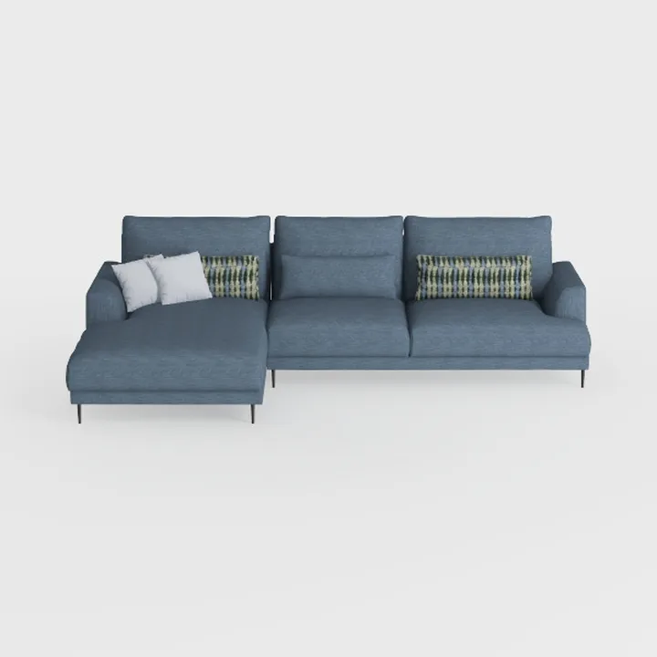 Jewel Blue Fabric Upholstered Sofa, Spacious