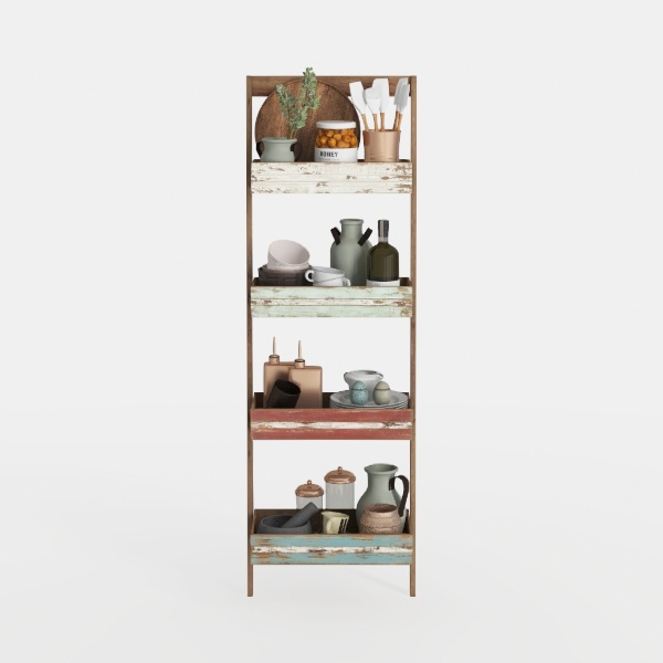Whitmor 5 Tier Modern Industrial Corner Bookcase