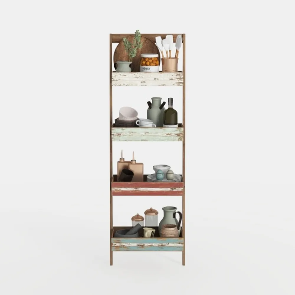 Whitmor 5 Tier Modern Industrial Corner Bookcase