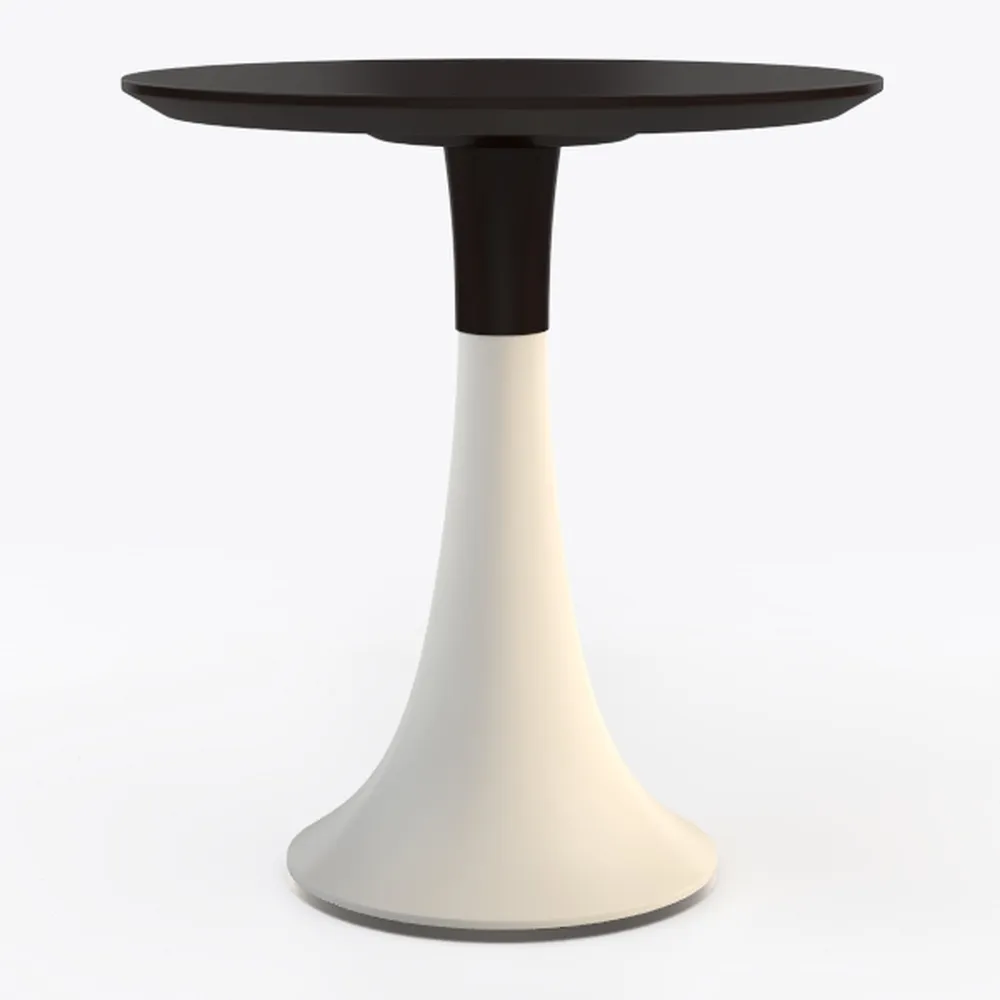 LeisureMod 27" Round Dining Table with Sintered St