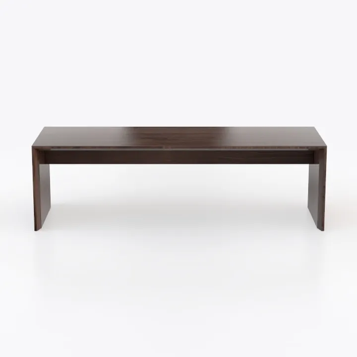 Minimalist Dark Walnut Solid Wood Coffee Table 3D Model