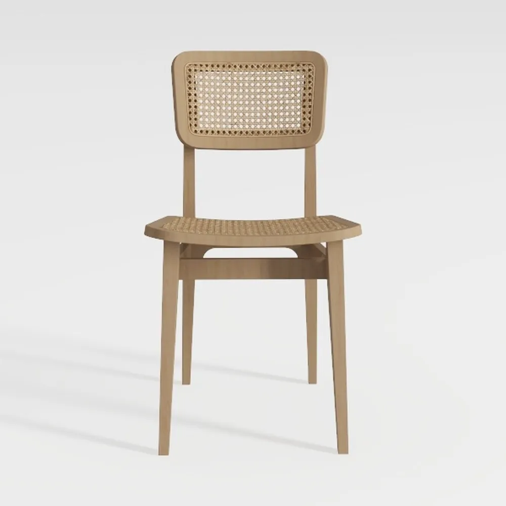 PAASHE Rattan Dining Chairs Solid Wood Side Chair