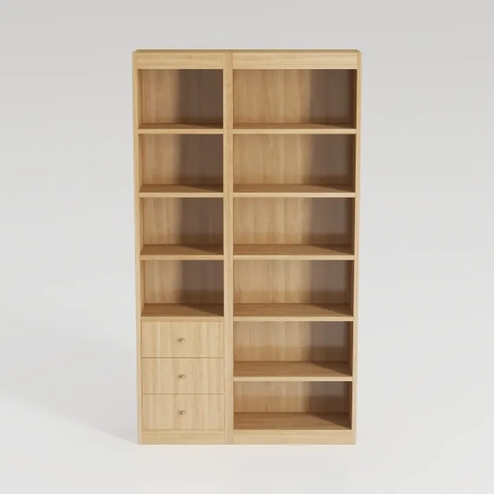 Bookshelf and Bookcase, 6-Tier Double Wide