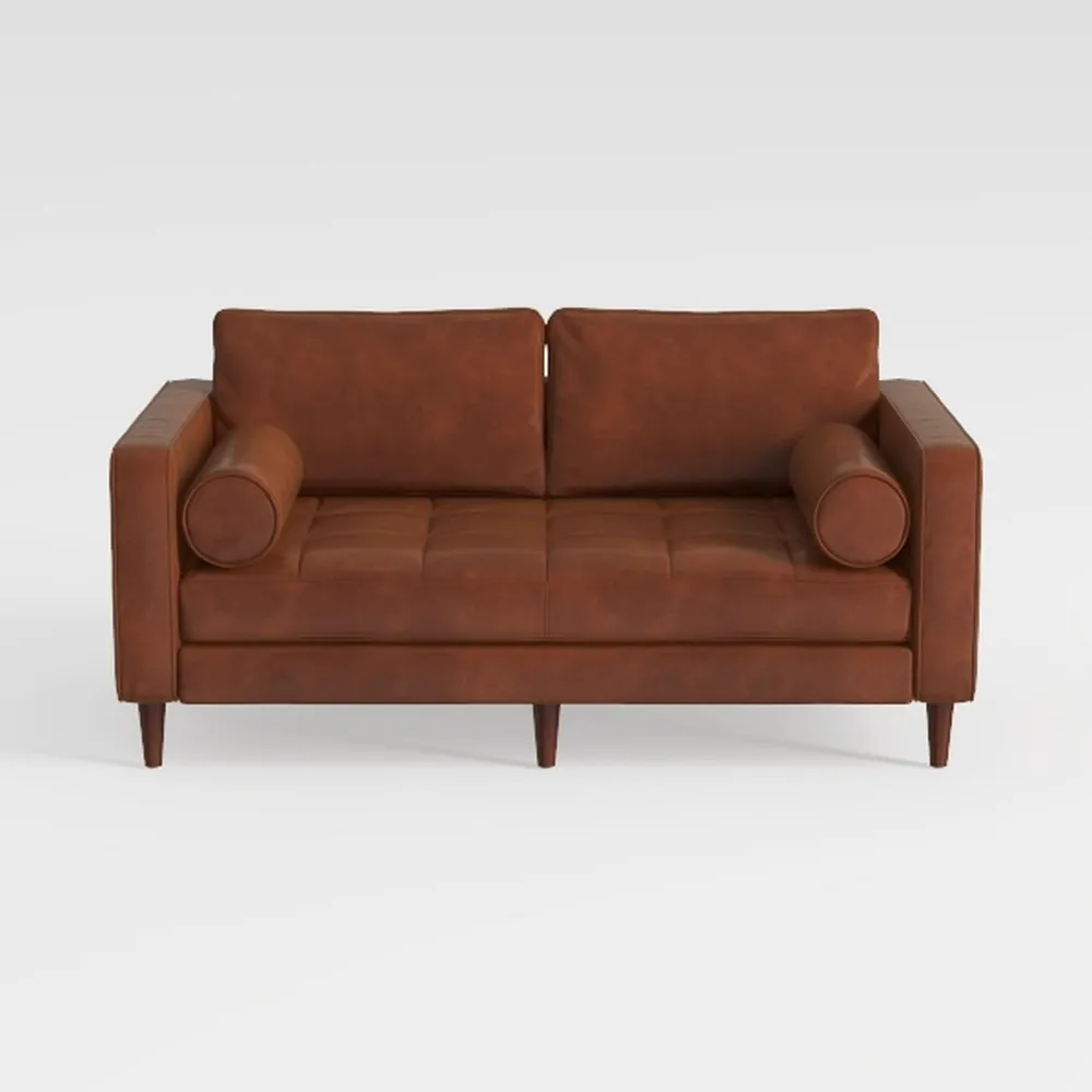 VESCASA 53" W Faux Leather Loveseat Sofa with