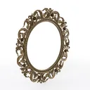 Vintage Brass Carved Round Wall Mirror 3D Model Right 45 Degree View