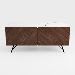 Cat Furniture 2 IN 1 Modern Walnut Cabinet Side Ta