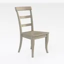 Minimalist Solid Wood Dining Chair 3D Model Right 45 Degree View