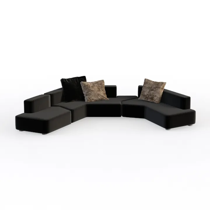 WYMCHMSX Fabric Sectional Sofa, Couch, 4-Seater， L