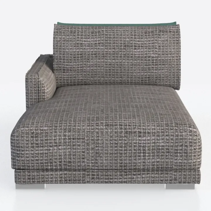 Minimalist Fabric Left Arm Chaise Lounge 3D Model
