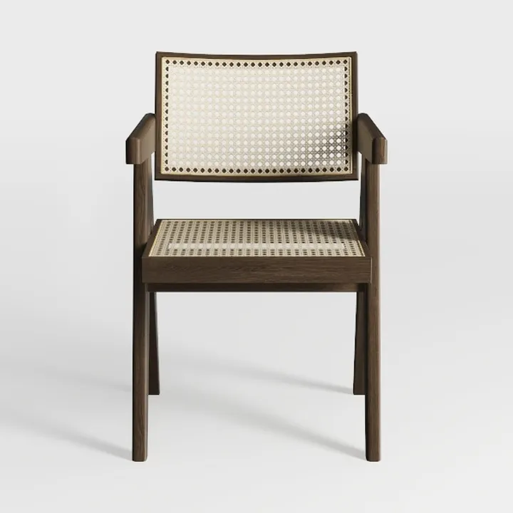 Tangkula Teak Wooden Chair, Mid Century Modern Acc