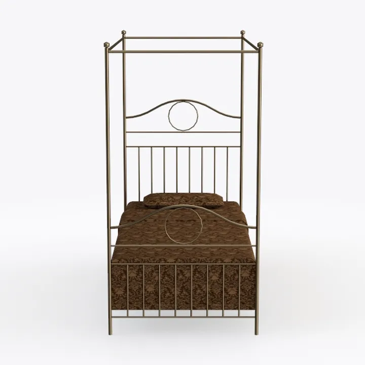 HAHRIR Struttura letto a baldacchino per letto king size, struttura in metallo resistente con doghe in acciaio e supporto con testiera e pediera vintage, non richiede molle, nero