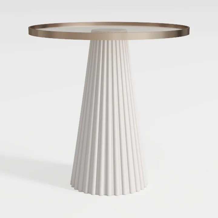 43" Wooden Round Dining Table, Mid-modern Circular