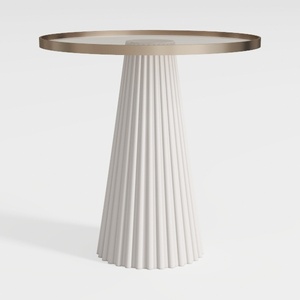 43" Wooden Round Dining Table, Mid-modern Circular