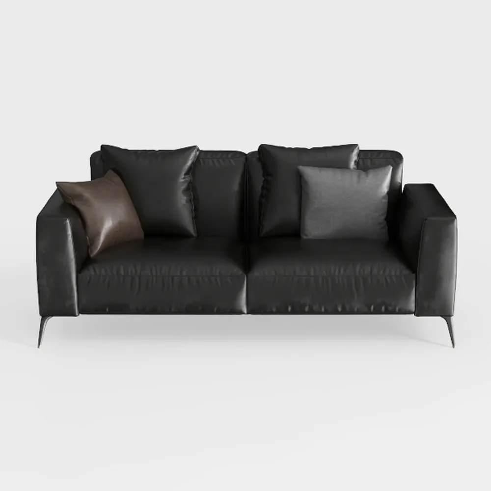 LUCKYERMORE Modern Faux Leather Loveseat Sofa Couc