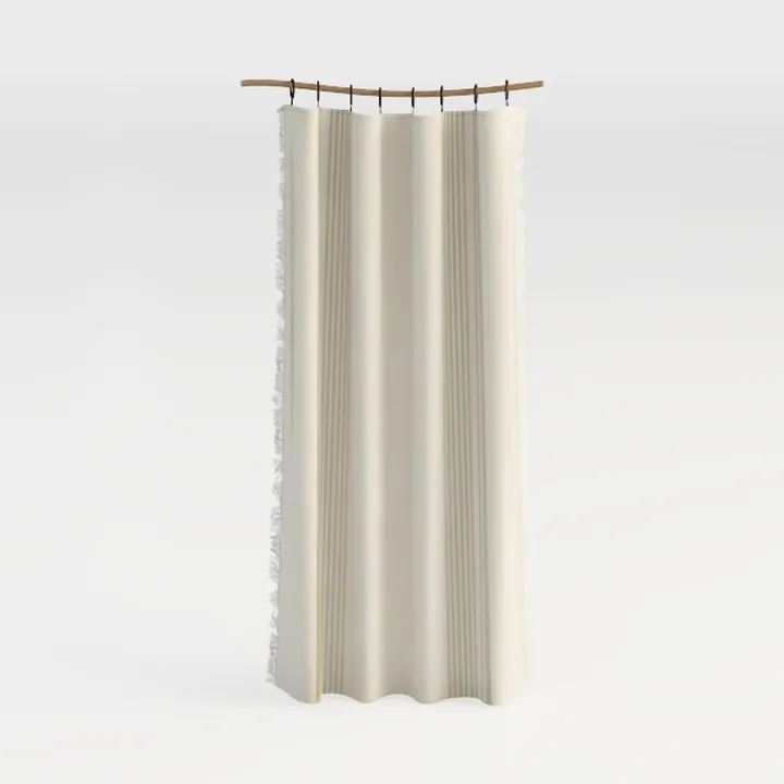 Bohemian Linen Fringed Shower Curtain 3D Model