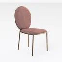 Modern Pink Velvet Gold Metal Frame Dining Chair 3D Model Right 45 Degree View