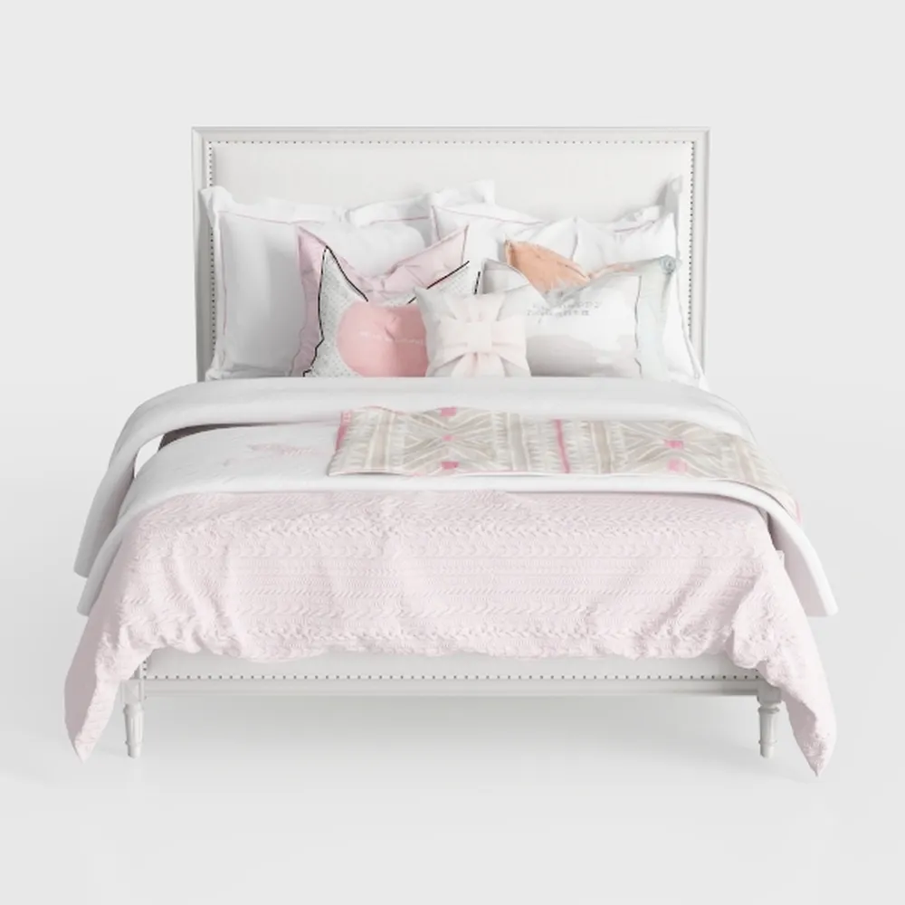 SOFTSEA Queen Size Corduroy Bed with Storage Ottom