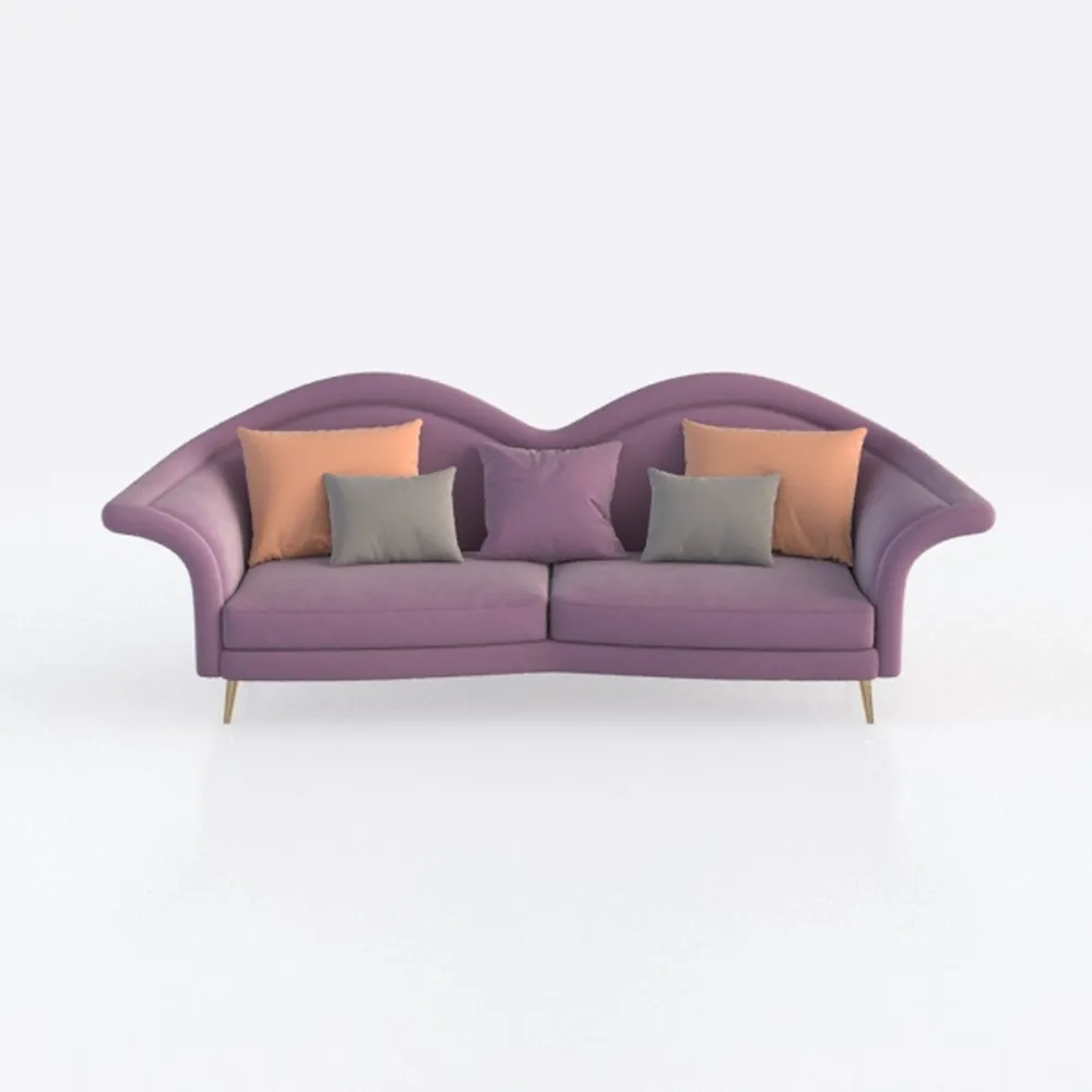 Magshion Purple Velvet Couch Tufted Loveseat with