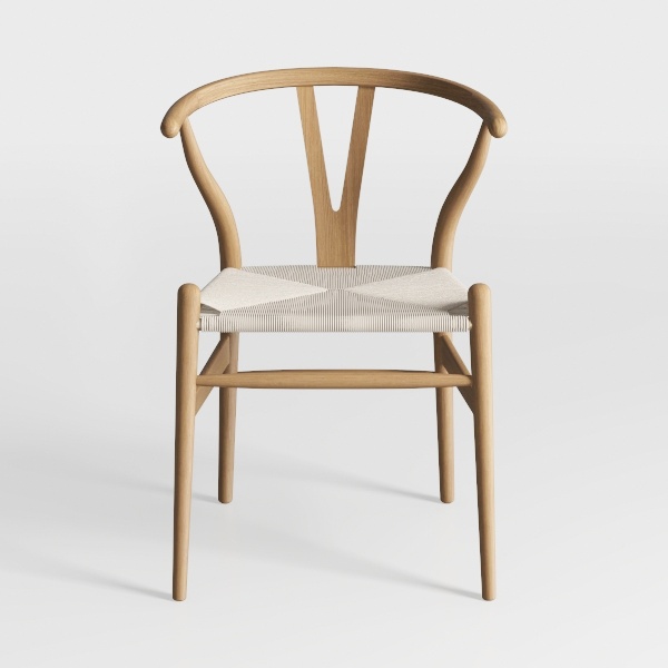 Wishbone Chair Natural Solid Wood Dining
