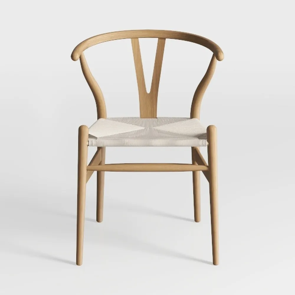 Wishbone Chair Natural Solid Wood Dining