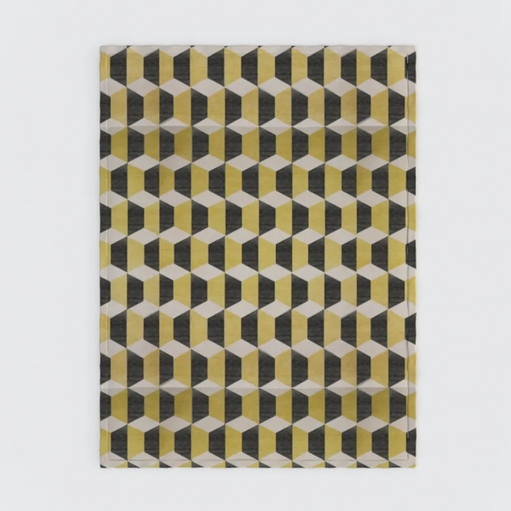 HomeRoots 14' Yellow Beige and Gray Geometric