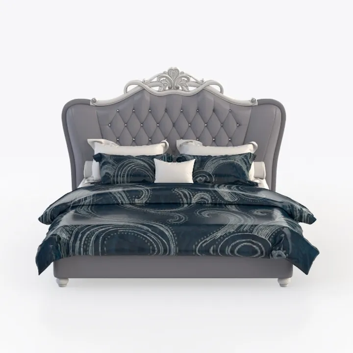 Acme Dante Queen Bed in Gray Velvet