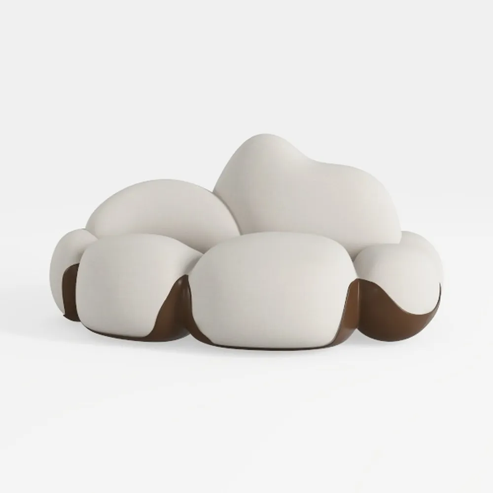 Pumpkin Grey Polyester Swivel Chair and Ottoman