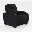 Modern Black Leather Home Theater Recliner Chair 3D Model Right 45 Degree View