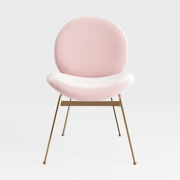 Velvet Dining Chairs with Curved Backrest Gold