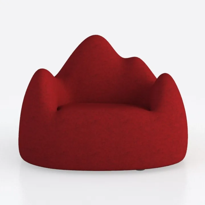 Pumpkin Red Polyester Swivel Chair and Ottoman