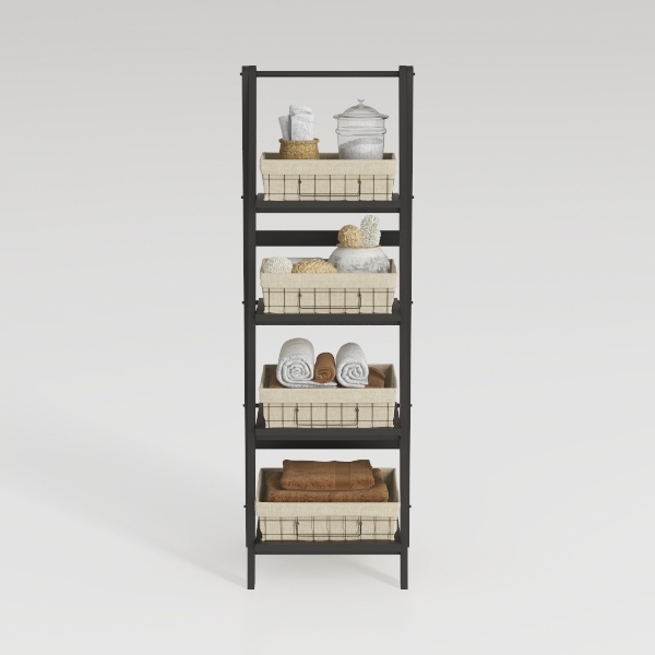 CAPHAUS 4 Tier Ladder Bookshelf, 24 Inch Width