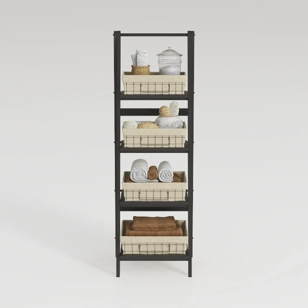 CAPHAUS 4 Tier Ladder Bookshelf, 24 Inch Width