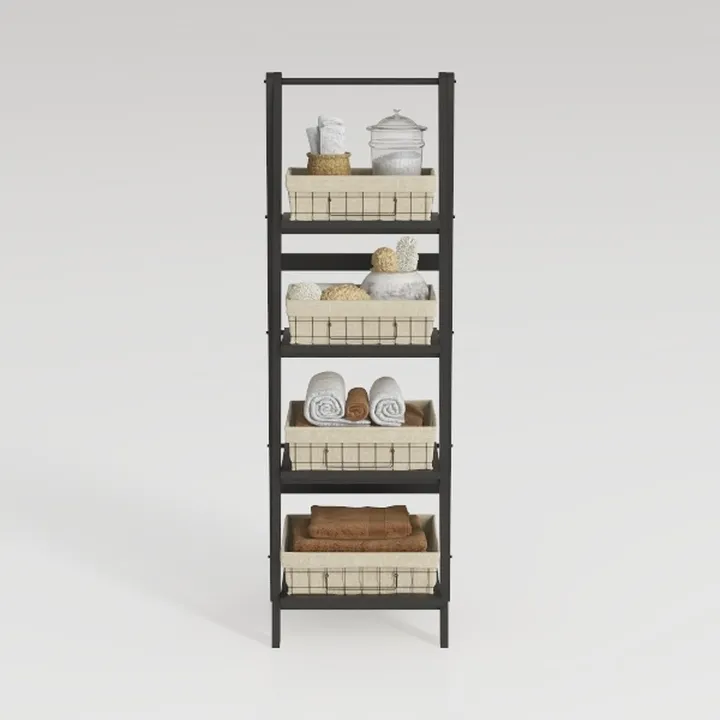 CAPHAUS 4 Tier Ladder Bookshelf, 24 Inch Width