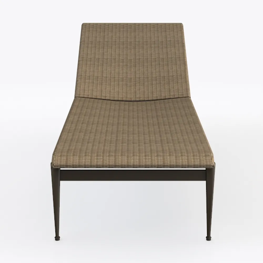 Brown Adjustable Outdoor Chaise Lounger Chair