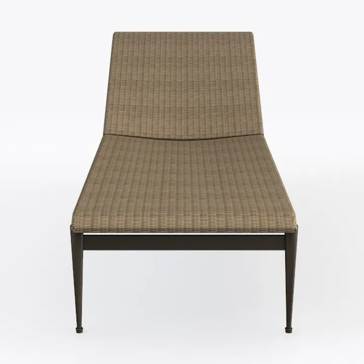 Brown Adjustable Outdoor Chaise Lounger Chair