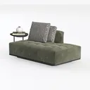 FEMICON Compact Armless Accent Chair with Moveable Left 45 Degree View