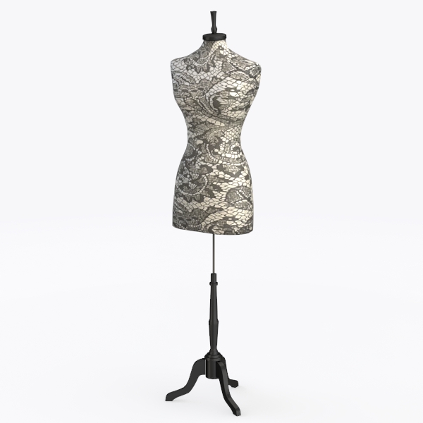 Premium Jersey Dressmaker Form - White Lace