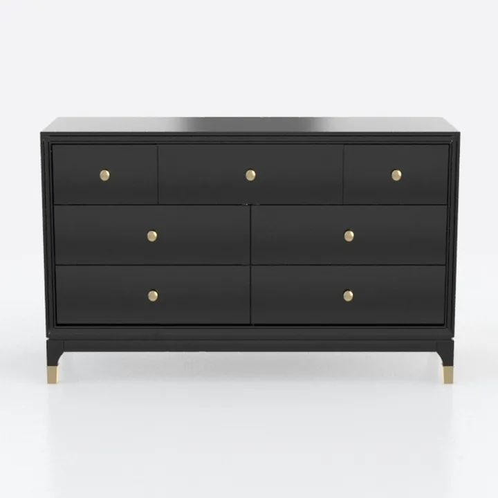 CARPETNAL 7 Drawers Dresser for Bedroom, Black